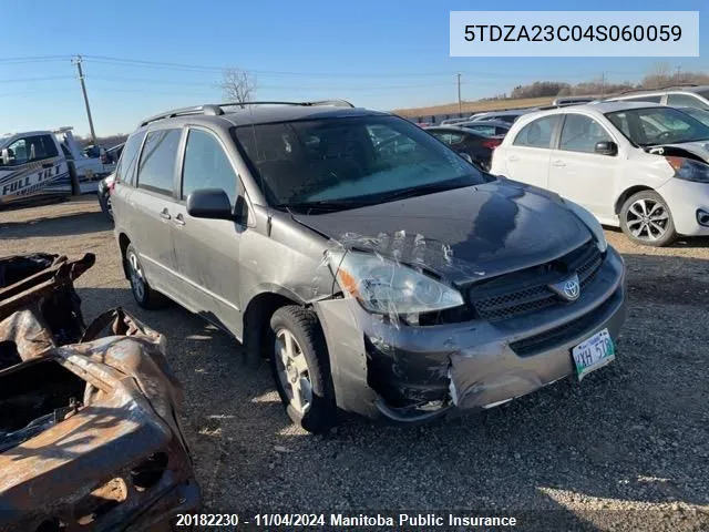 2004 Toyota Sienna Le V6 VIN: 5TDZA23C04S060059 Lot: 20182230