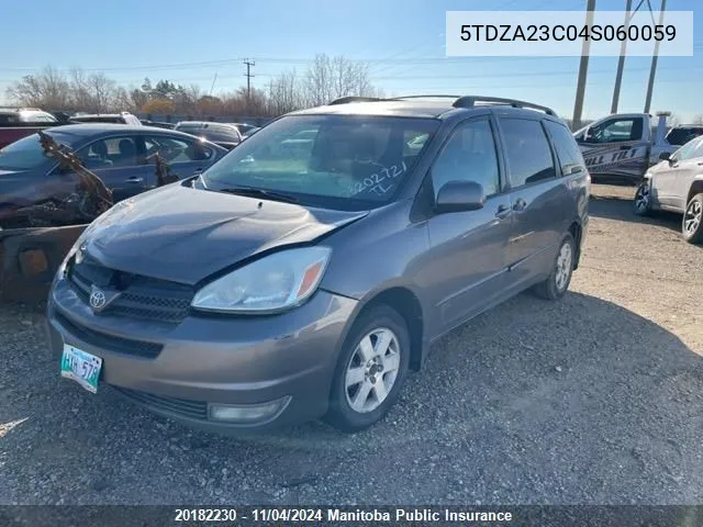 2004 Toyota Sienna Le V6 VIN: 5TDZA23C04S060059 Lot: 20182230