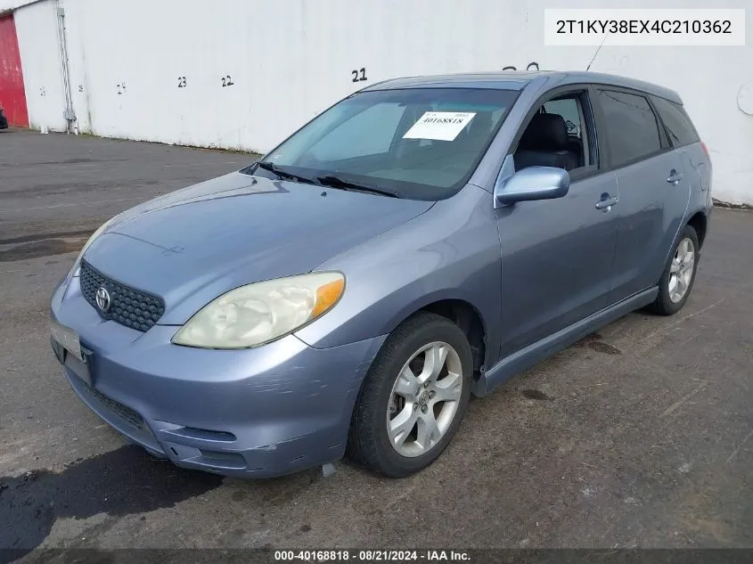 2004 Toyota Matrix Xrs VIN: 2T1KY38EX4C210362 Lot: 40168818