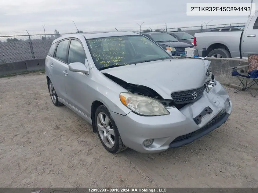 2005 Toyota Corolla Matrix Xr VIN: 2T1KR32E45C894493 Lot: 12095293