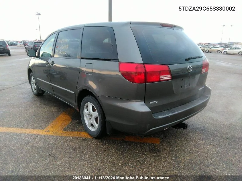 2005 Toyota Sienna Ce V6 VIN: 5TDZA29C65S330002 Lot: 20183041