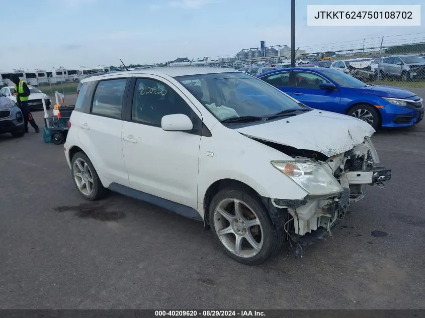 2005 Scion Xa VIN: JTKKT624750108702 Lot: 40209620