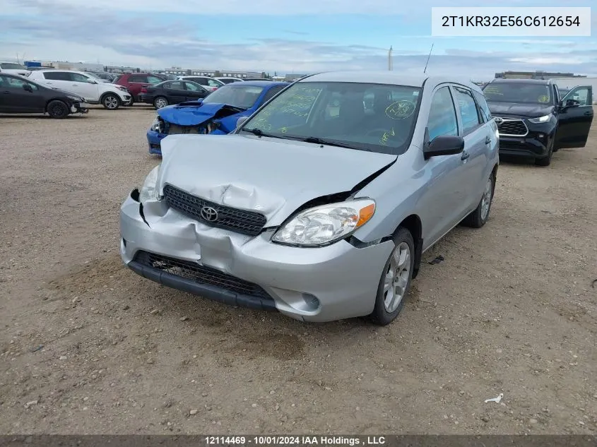 2006 Toyota Corolla Matrix Xr VIN: 2T1KR32E56C612654 Lot: 12114469