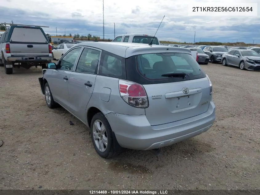 2006 Toyota Corolla Matrix Xr VIN: 2T1KR32E56C612654 Lot: 12114469