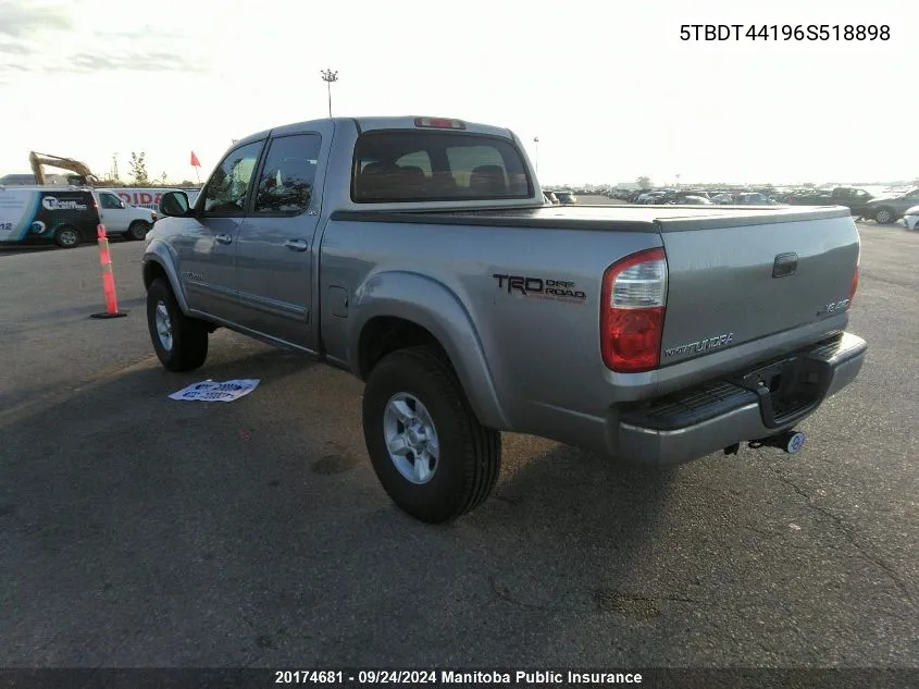 2006 Toyota Tundra Double Cab V8 VIN: 5TBDT44196S518898 Lot: 20174681