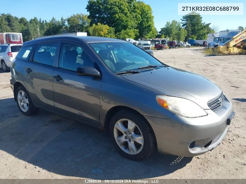 2008 Toyota Corolla Matrix Xr VIN: 2T1KR32E08C688799 Lot: 12095538