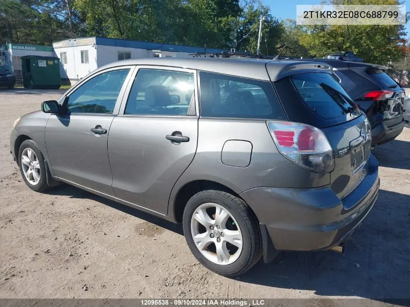 2008 Toyota Corolla Matrix Xr VIN: 2T1KR32E08C688799 Lot: 12095538