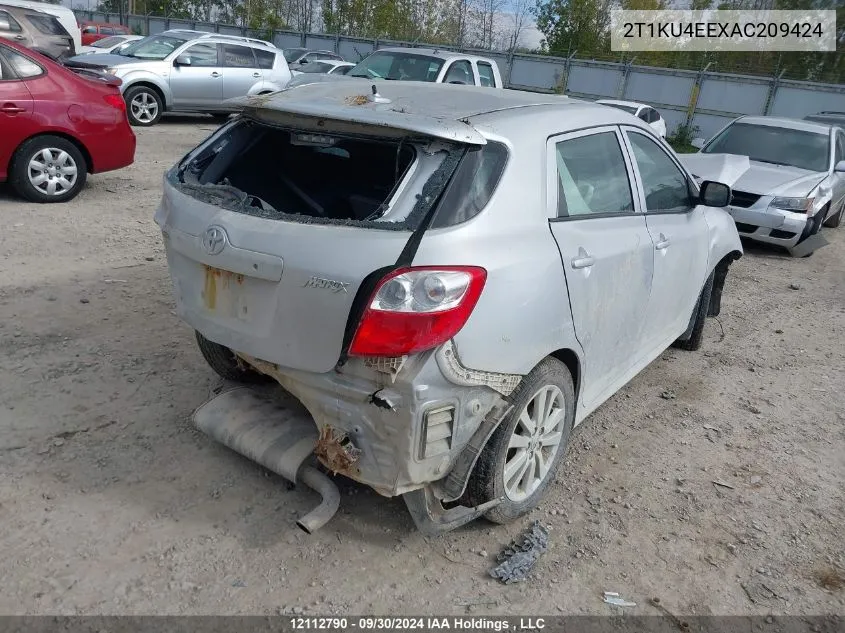 2010 Toyota Corolla Matrix VIN: 2T1KU4EEXAC209424 Lot: 12112790