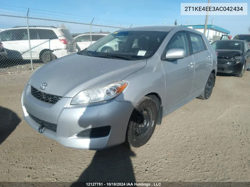 2010 Toyota Corolla Matrix S VIN: 2T1KE4EE3AC042434 Lot: 12127751