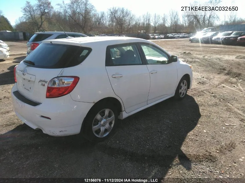 2010 Toyota Corolla Matrix S VIN: 2T1KE4EE3AC032650 Lot: 12156076