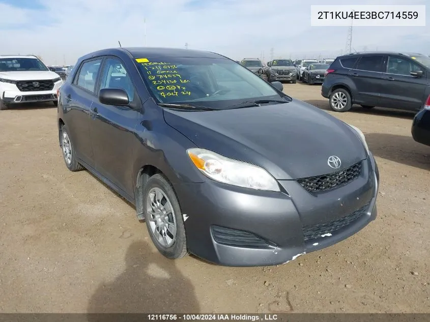 2011 Toyota Corolla Matrix VIN: 2T1KU4EE3BC714559 Lot: 12116756