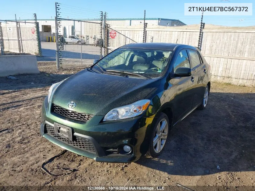 2011 Toyota Corolla Matrix VIN: 2T1KU4EE7BC567372 Lot: 12130568