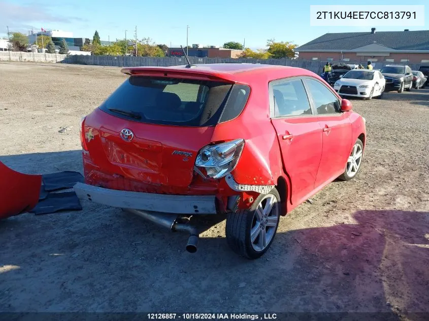 2012 Toyota Corolla Matrix VIN: 2T1KU4EE7CC813791 Lot: 12126857