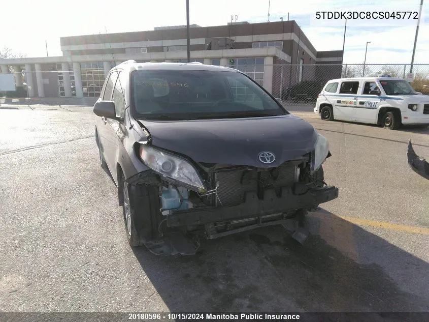 5TDDK3DC8CS045772 2012 Toyota Sienna Xle V6