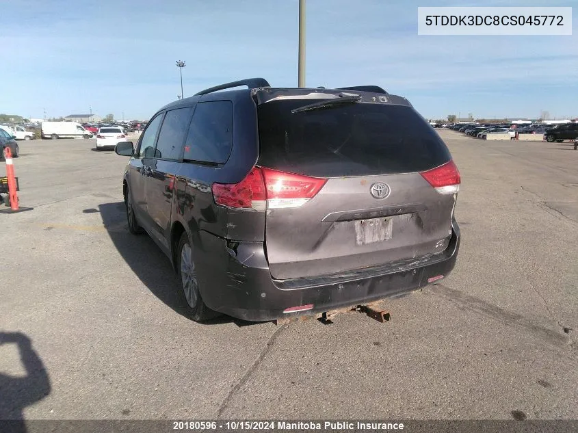 5TDDK3DC8CS045772 2012 Toyota Sienna Xle V6