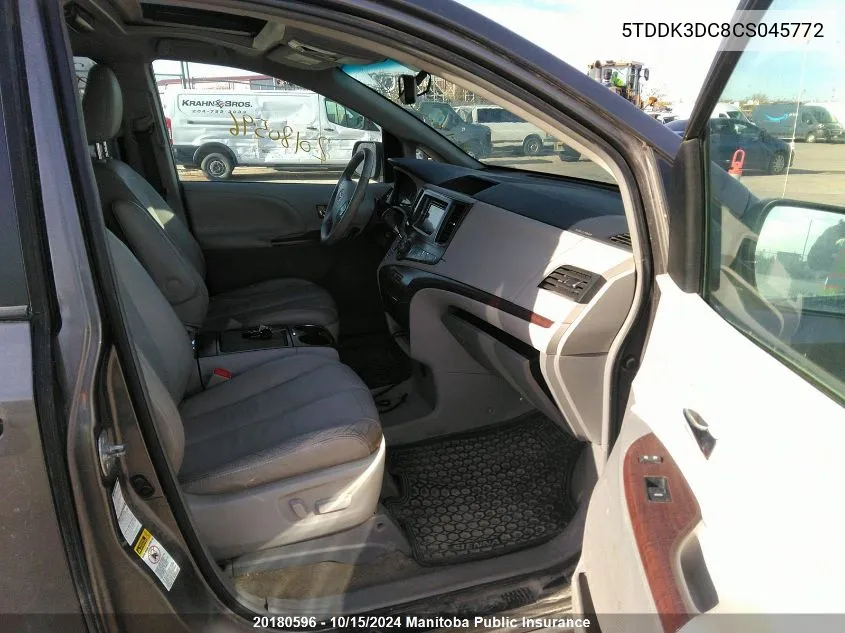 5TDDK3DC8CS045772 2012 Toyota Sienna Xle V6