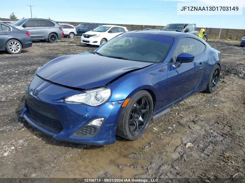 2013 Toyota Scion Fr-S VIN: JF1ZNAA13D1703149 Lot: 12106713