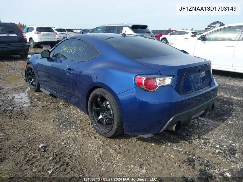 2013 Toyota Scion Fr-S VIN: JF1ZNAA13D1703149 Lot: 12106713