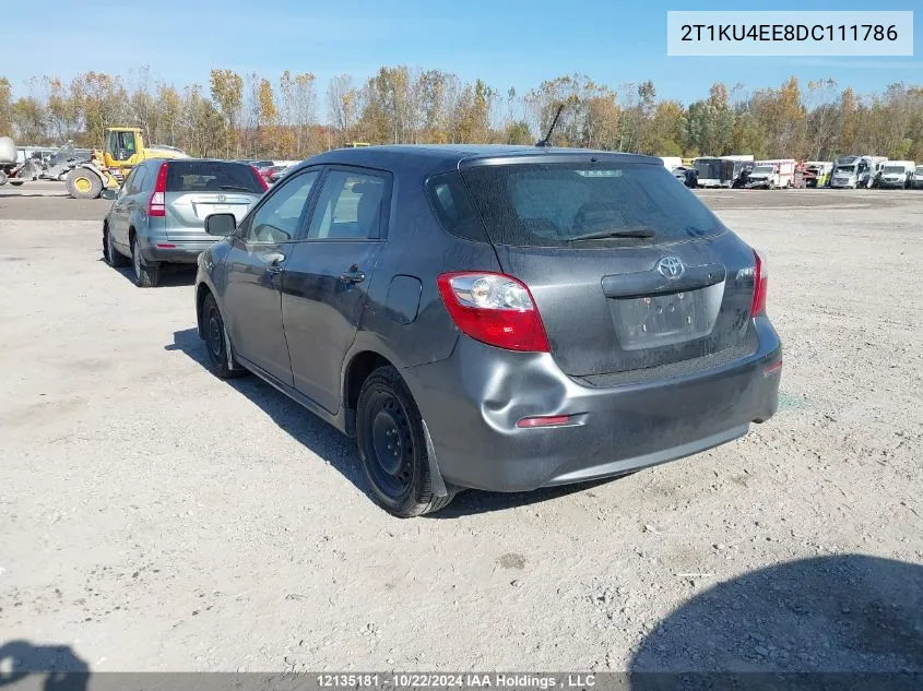 2013 Toyota Corolla Matrix VIN: 2T1KU4EE8DC111786 Lot: 12135181