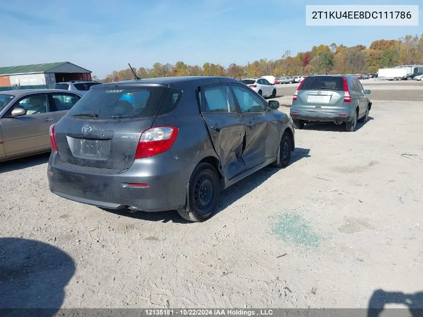 2013 Toyota Corolla Matrix VIN: 2T1KU4EE8DC111786 Lot: 12135181