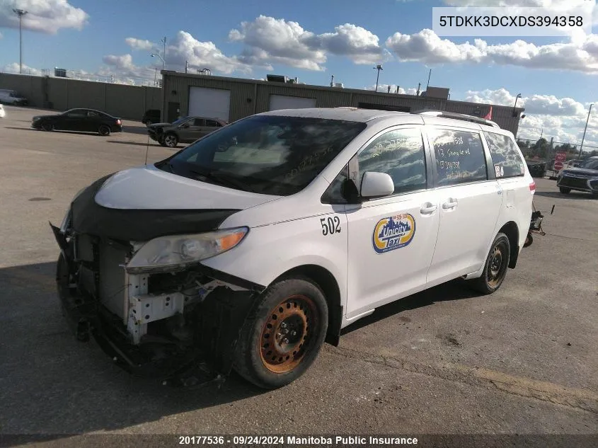 5TDKK3DCXDS394358 2013 Toyota Sienna Le V6