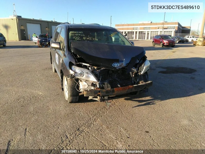 2014 Toyota Sienna Le V6 VIN: 5TDKK3DC7ES489610 Lot: 20158040