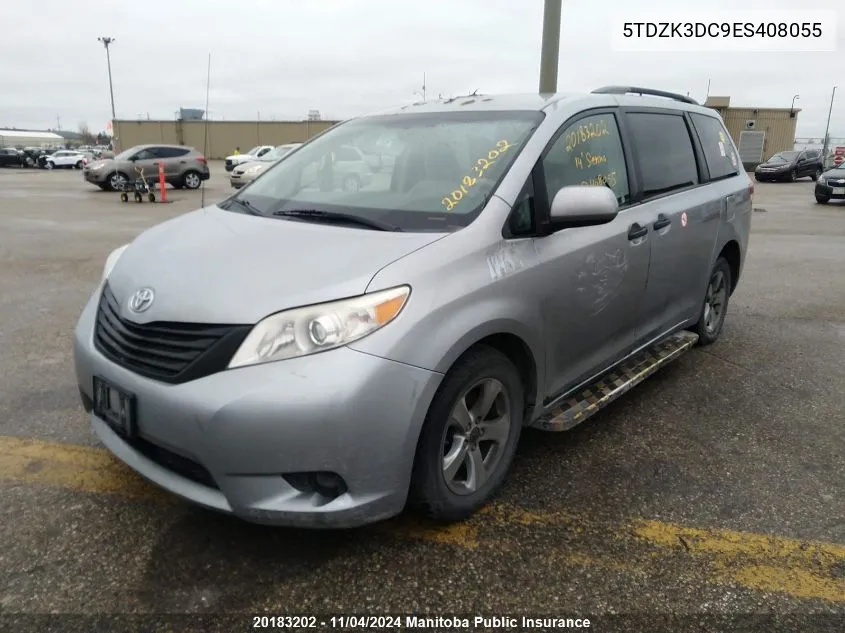 5TDZK3DC9ES408055 2014 Toyota Sienna Ce V6