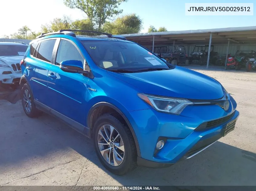 2016 Toyota Rav4 Hv Xle VIN: JTMRJREV5GD029512 Lot: 40868640