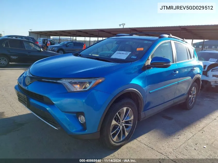 2016 Toyota Rav4 Hv Xle VIN: JTMRJREV5GD029512 Lot: 40868640