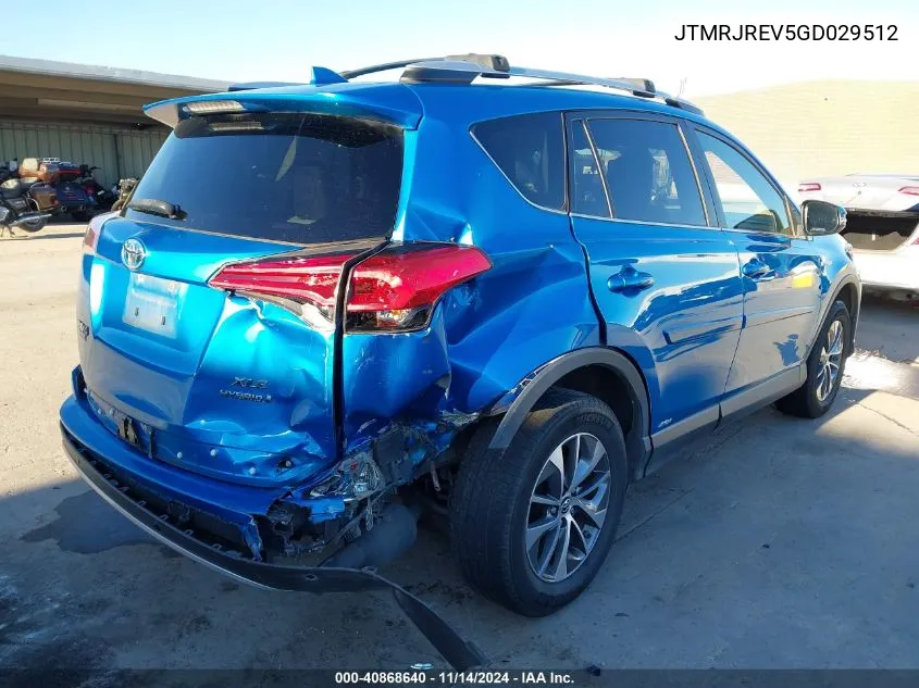 2016 Toyota Rav4 Hv Xle VIN: JTMRJREV5GD029512 Lot: 40868640