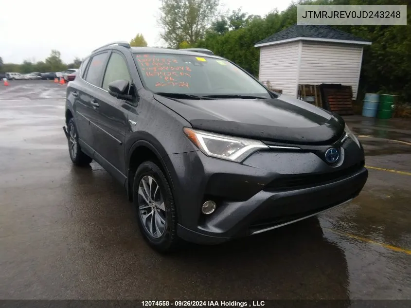 2018 Toyota Rav4 Hv Le Plus/Xle VIN: JTMRJREV0JD243248 Lot: 12074558