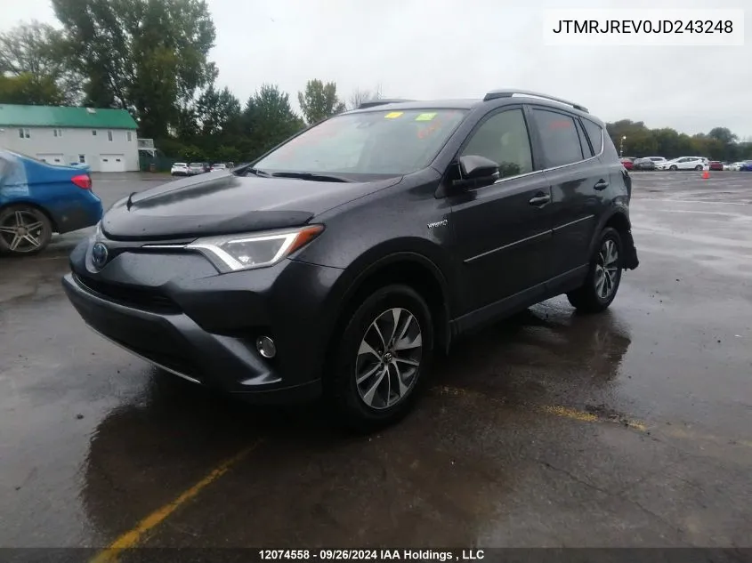 2018 Toyota Rav4 Hv Le Plus/Xle VIN: JTMRJREV0JD243248 Lot: 12074558