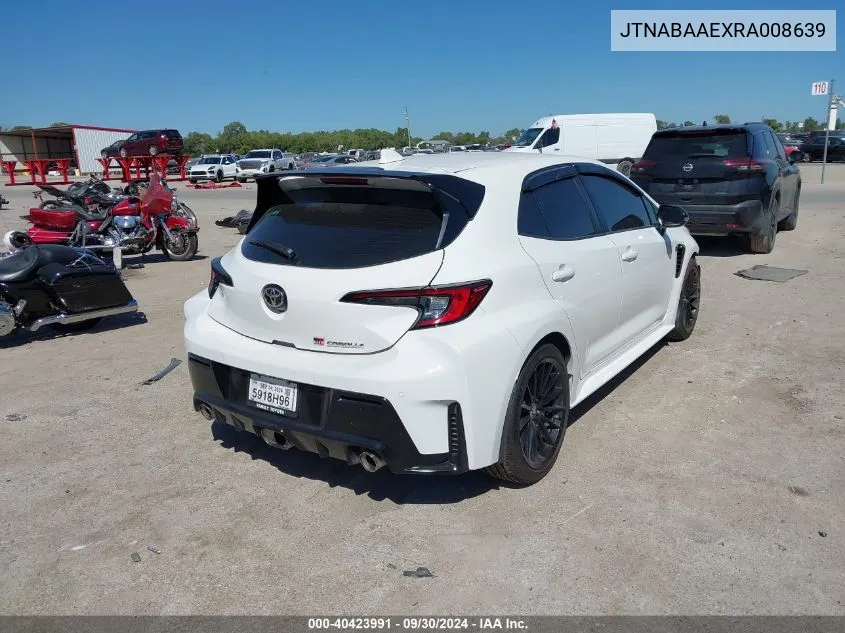 2024 Toyota Gr Corolla Core/Circuit/Premium VIN: JTNABAAEXRA008639 Lot: 40423991