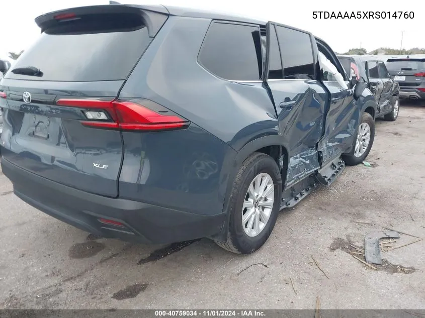 5TDAAAA5XRS014760 2024 Toyota Grand Highlander Xle