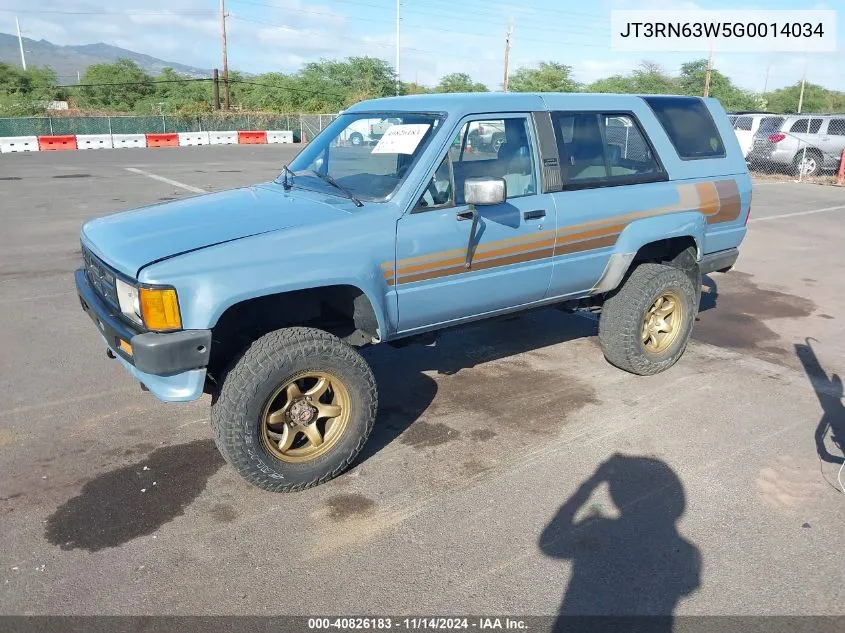 1986 Toyota 4Runner VIN: JT3RN63W5G0014034 Lot: 40826183