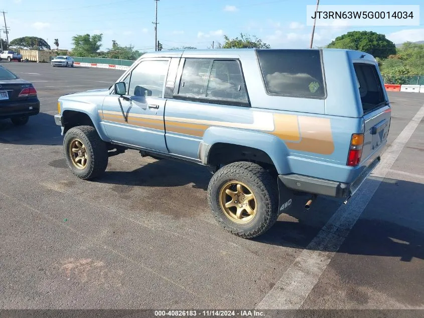 1986 Toyota 4Runner VIN: JT3RN63W5G0014034 Lot: 40826183