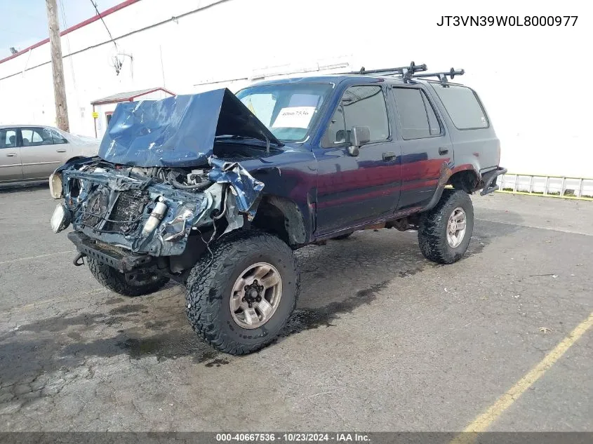 1990 Toyota 4Runner Vn39 Sr5 VIN: JT3VN39W0L8000977 Lot: 40667536