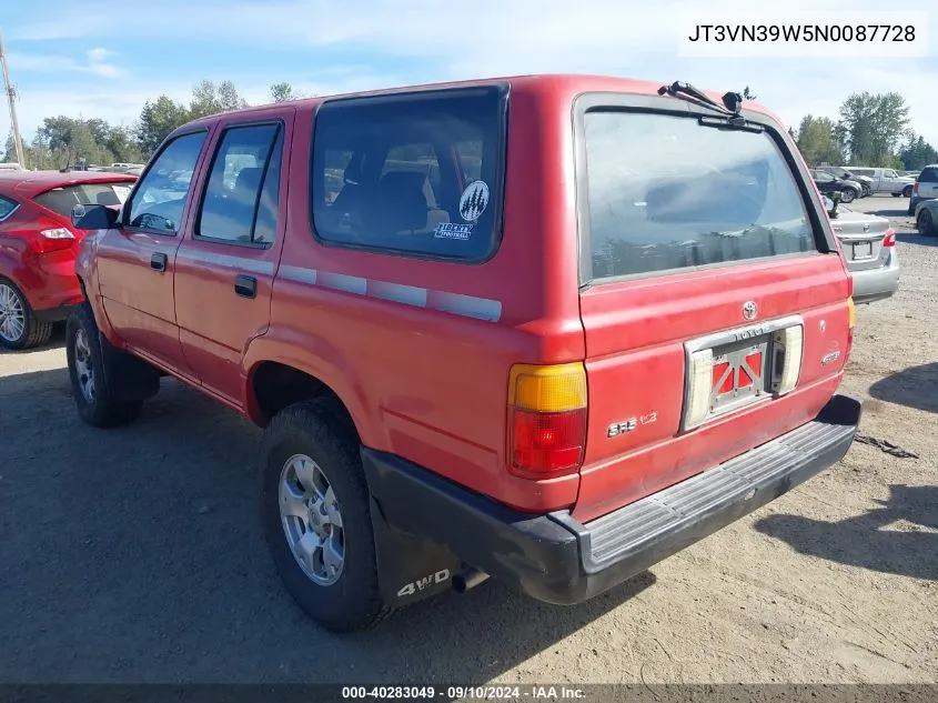 1992 Toyota 4Runner Vn39 Sr5 VIN: JT3VN39W5N0087728 Lot: 40283049