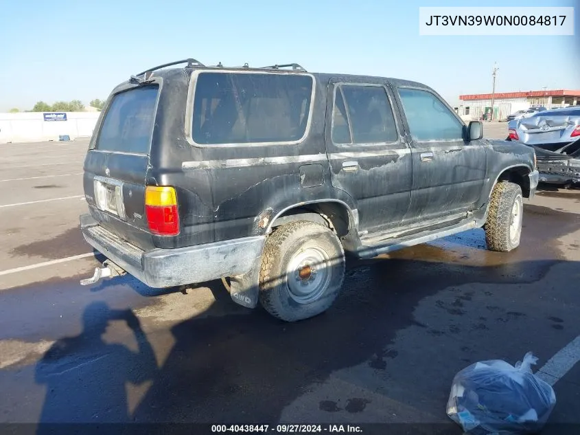 1992 Toyota 4Runner Vn39 Sr5 VIN: JT3VN39W0N0084817 Lot: 40438447