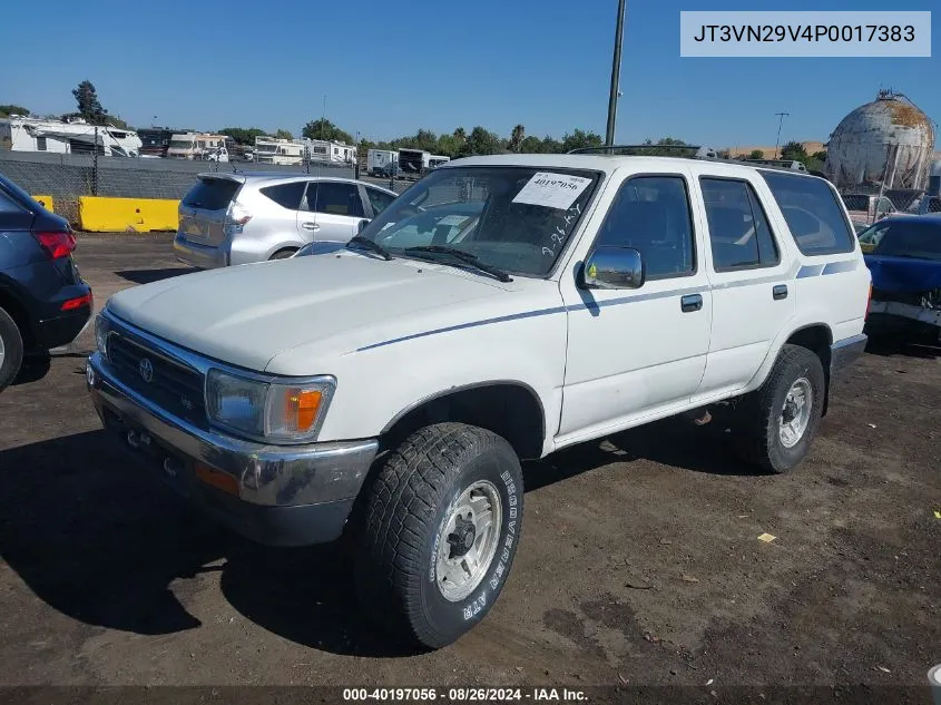 1993 Toyota 4Runner Vn29 Sr5 VIN: JT3VN29V4P0017383 Lot: 40197056