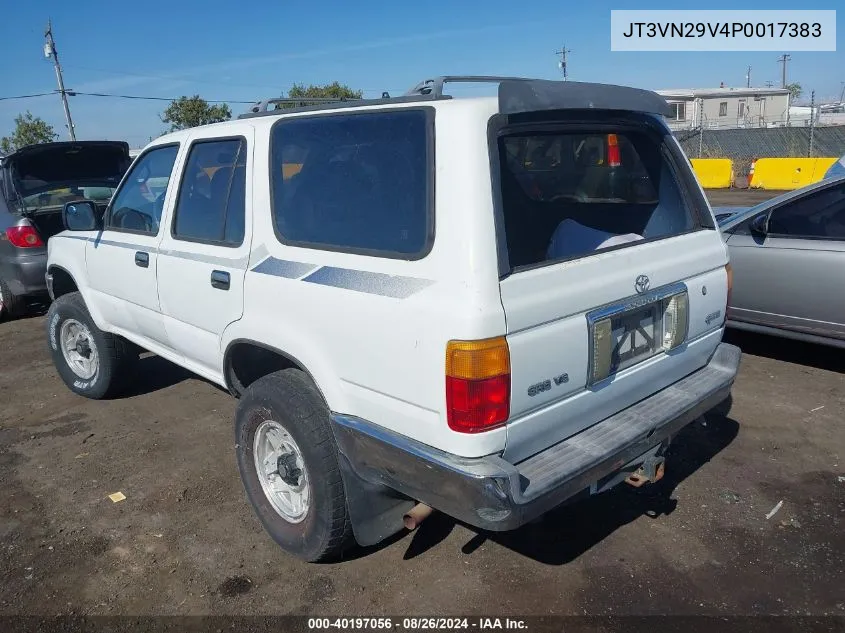 1993 Toyota 4Runner Vn29 Sr5 VIN: JT3VN29V4P0017383 Lot: 40197056