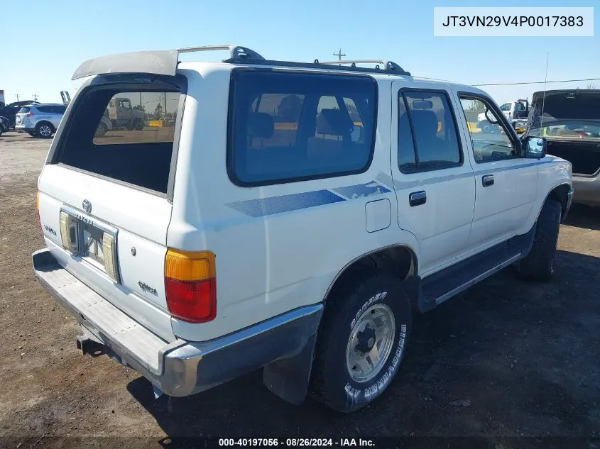 1993 Toyota 4Runner Vn29 Sr5 VIN: JT3VN29V4P0017383 Lot: 40197056