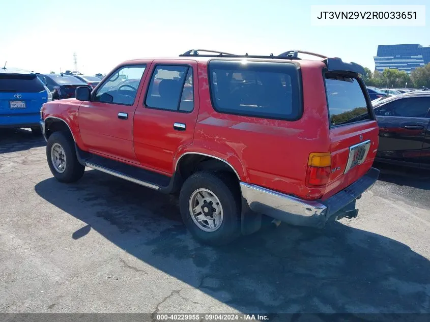 1994 Toyota 4Runner Vn29 Sr5 VIN: JT3VN29V2R0033651 Lot: 40229955