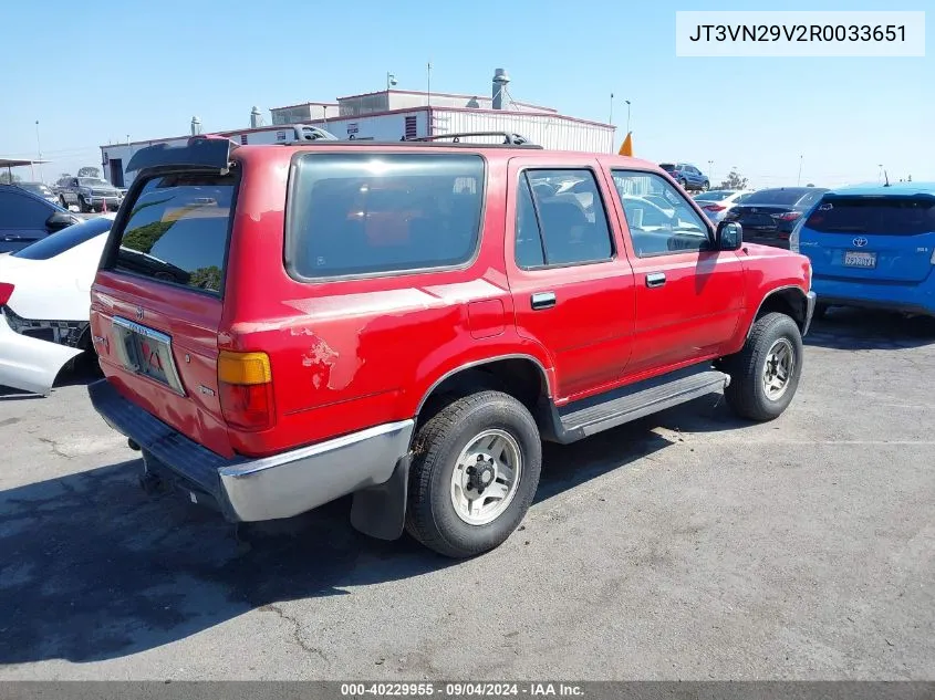 1994 Toyota 4Runner Vn29 Sr5 VIN: JT3VN29V2R0033651 Lot: 40229955