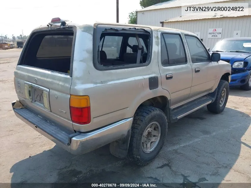 1994 Toyota 4Runner Vn29 Sr5 VIN: JT3VN29V2R0024822 Lot: 40278678