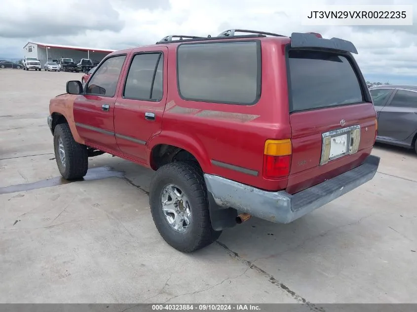 1994 Toyota 4Runner Vn29 Sr5 VIN: JT3VN29VXR0022235 Lot: 40323884