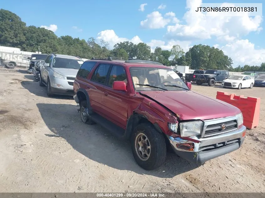 1996 Toyota 4Runner Sr5 VIN: JT3GN86R9T0018381 Lot: 40401299