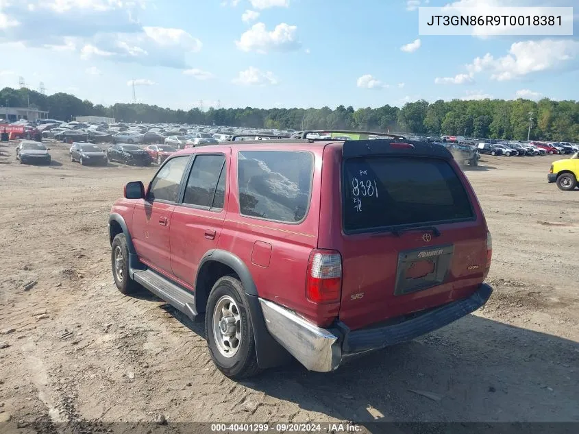 1996 Toyota 4Runner Sr5 VIN: JT3GN86R9T0018381 Lot: 40401299