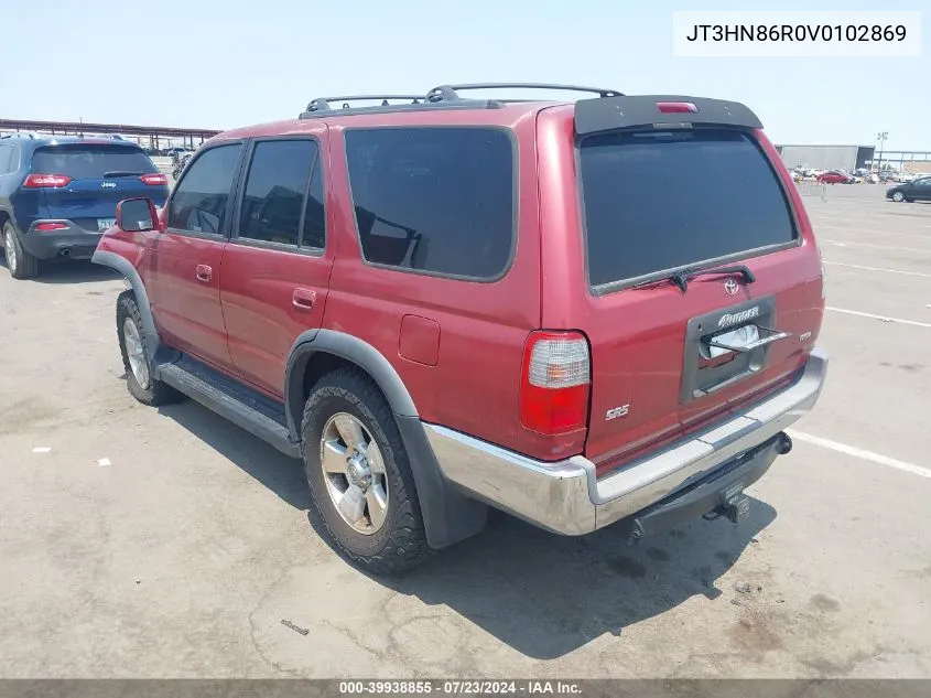 1997 Toyota 4Runner Sr5 V6 VIN: JT3HN86R0V0102869 Lot: 39938855