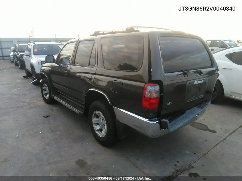 1997 Toyota 4Runner Sr5 V6 VIN: JT3GN86R2V0040340 Lot: 40350456